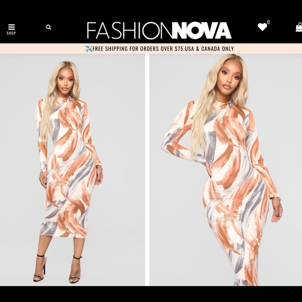 Fashion Nova - XL - Work of Art Midi Dress - NWT - Picture 4 of 4